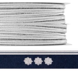 Galon Policyjny Srebrny 6mm do Otoku Czapki Gabardynowej 70 cm 1 sztuka - obrazek 6