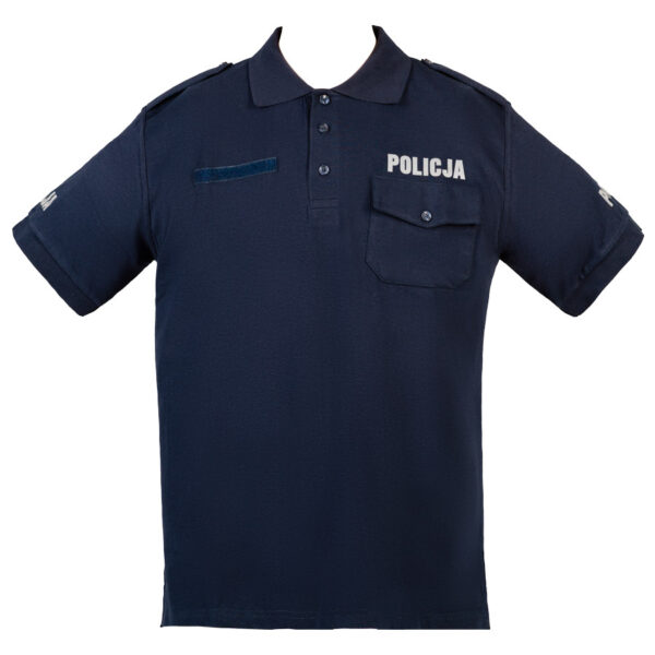 Koszulka Polo Policja Męska z Pagonami Bawełna Granatowa Służbowa