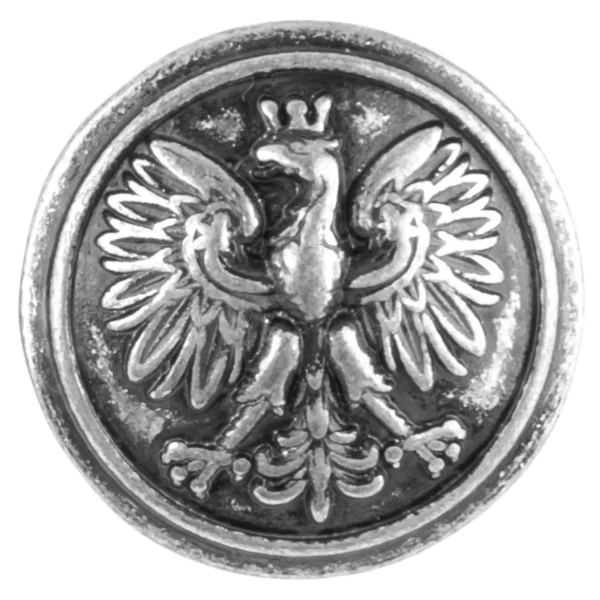 Policyjny Guzik z Orłem Srebrny Przecierany 16 mm mały