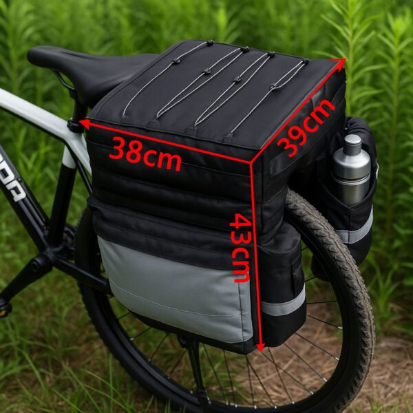 Sakwa Rowerowa Torba na Bagażnik 75L XXL z Kieszeniami na Bidon - obrazek 3