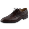 Eleganckie buty męskie wyjściowe matowe brązowe skóra naturalna - obrazek 4