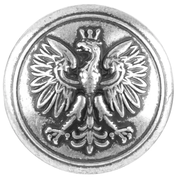 Policyjny Guzik z Orłem Srebrny Przecierany 22 mm