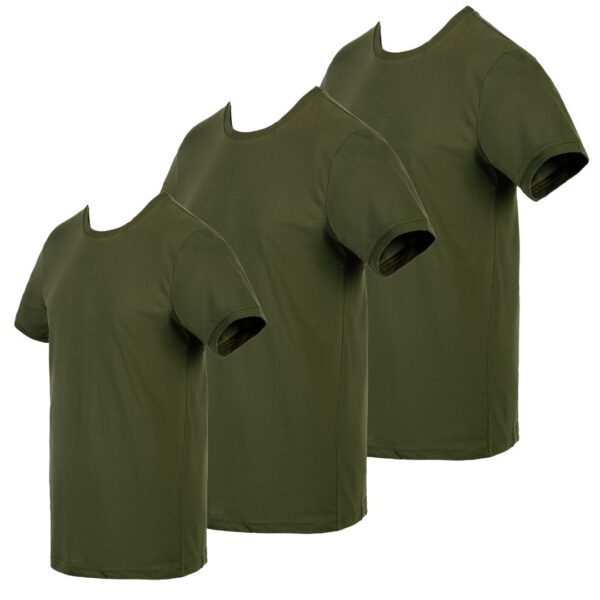 Zestaw 3 Koszulek Khaki 3 pak 100% Bawełna