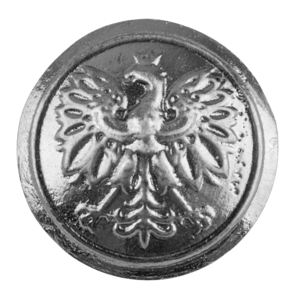 Policyjny Guzik z Orłem Srebrny Przecierany 25 mm