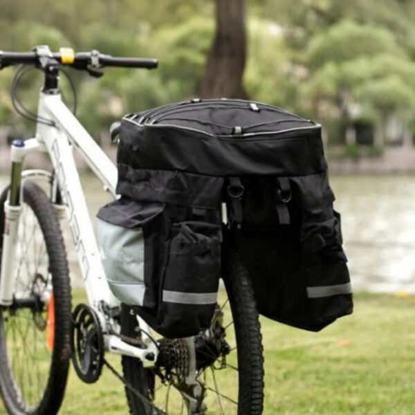Sakwa Rowerowa Torba na Bagażnik 75L XXL z Kieszeniami na Bidon - obrazek 2