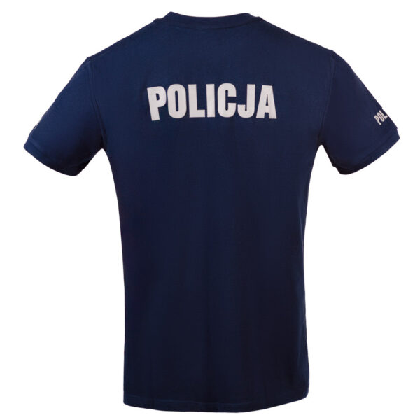 Koszulka T Shirt Policja 100% Bawełna Granatowa Odblaskowa - obrazek 4
