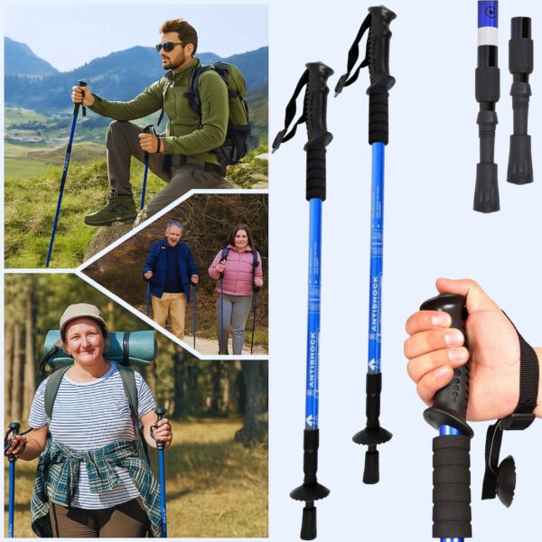 Kijki Nordic Walking Składane Antishock Trekkingowe 2szt 135 cm - obrazek 2
