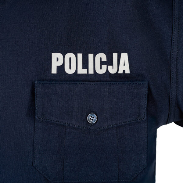Koszulka Polo Policja Męska z Pagonami Bawełna Granatowa Służbowa - obrazek 7