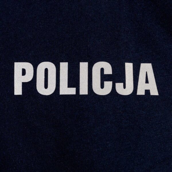 Koszulka T Shirt Policja 100% Bawełna Granatowa Odblaskowa - obrazek 6