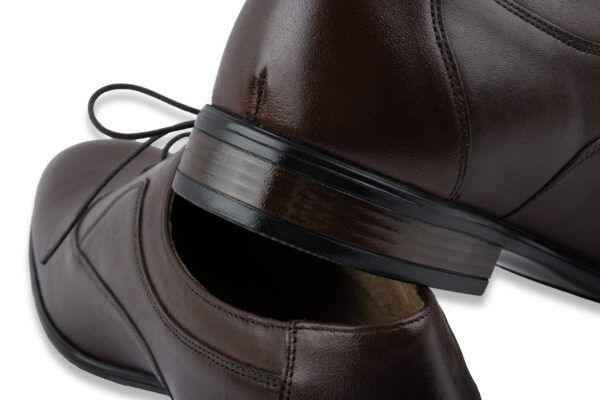 Eleganckie buty męskie wyjściowe matowe brązowe skóra naturalna - obrazek 6