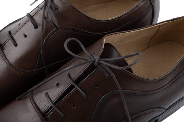 Eleganckie buty męskie wyjściowe matowe brązowe skóra naturalna - obrazek 5