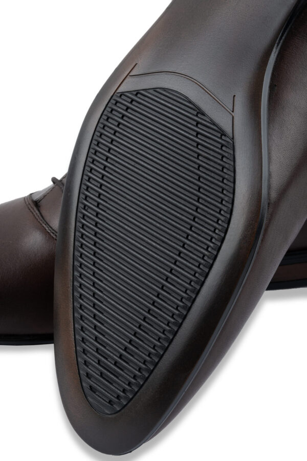 Eleganckie buty męskie wyjściowe matowe brązowe skóra naturalna - obrazek 7