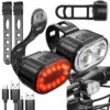 Zestaw lampek rowerowych LED przednia i tylna, akumulatorowe, USB, wodoodporne - obrazek 3