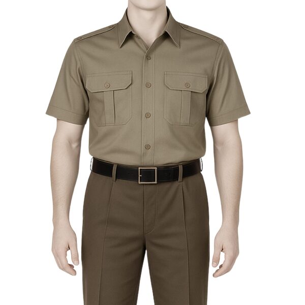 Koszulo-bluza Wojska Polskiego 301/MON khaki krótki rękaw męska wzór tabela - obrazek 2