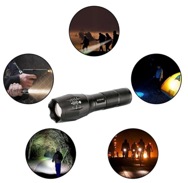 Latarka LED Akumulatorowa Taktyczna Mocna Wodoodporna USB-C - obrazek 5