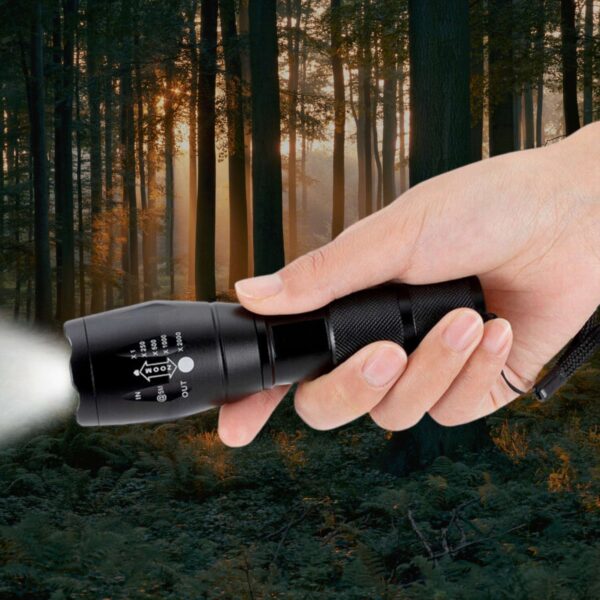 Latarka LED Akumulatorowa Taktyczna Mocna Wodoodporna USB-C - obrazek 3