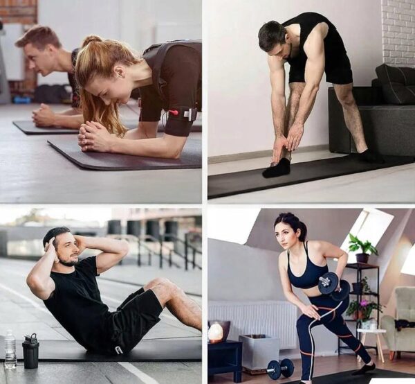 Mata do ćwiczeń czarna gruba miękka fitness pilates 1,5 cm NBR duża - obrazek 3