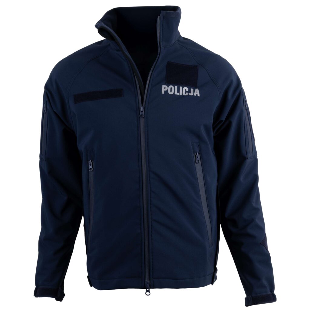 Kurtka softshell policyjna – wodoodporna z rzepami