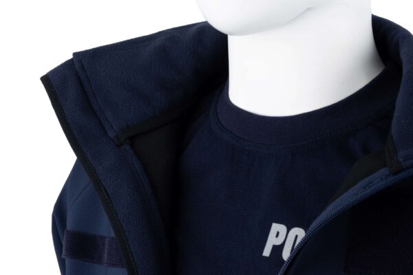 Softshell Policja Kurtka Ochronna Wodoodporna z Rzepami i Zamkami - obrazek 4