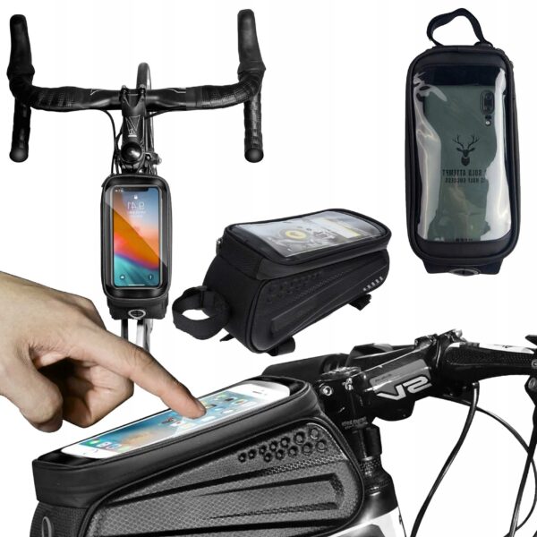 Wodoodporna Torba Sakwa Rowerowa na Ramę 1L z Etui na Telefon