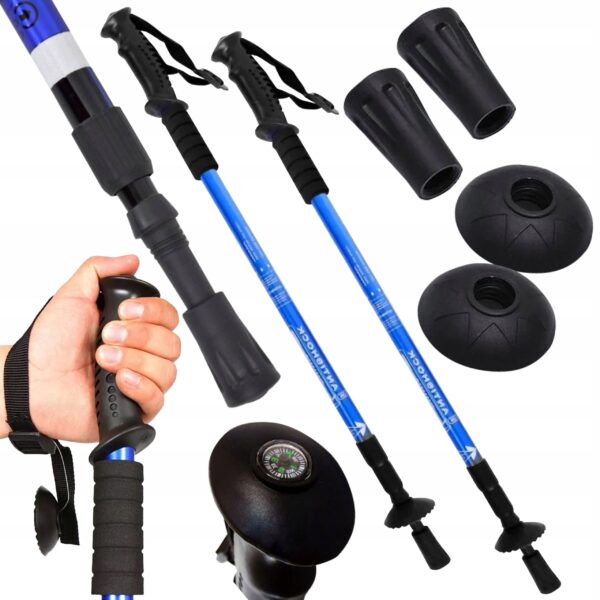 Kijki Nordic Walking Składane Antishock Trekkingowe 2szt 135 cm