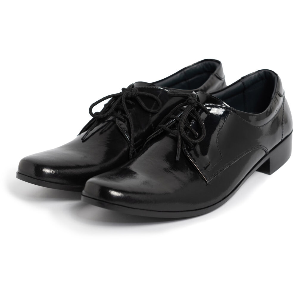 Męskie buty galowe lakierki eleganckie półbuty ze skóry naturalnej