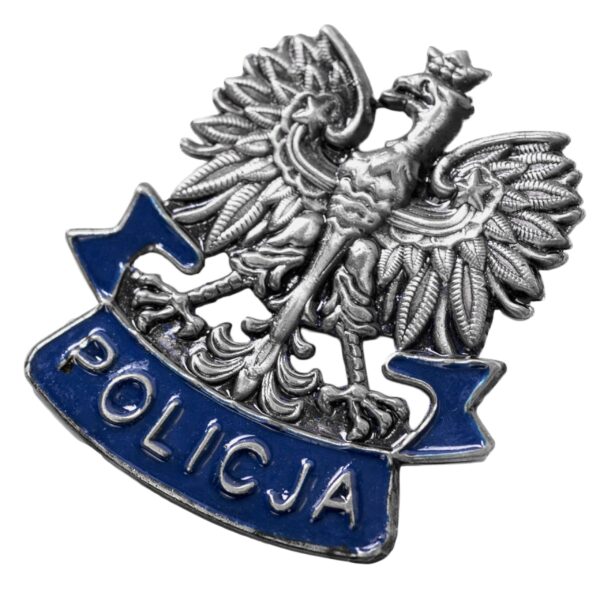 Orzeł Metalowy Napis Policja na Czapkę Gabardynową Emblemat Galowy KGP - obrazek 2