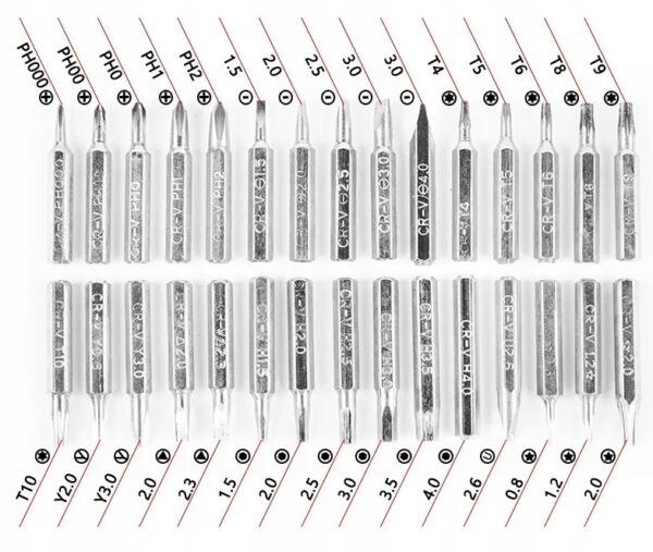 Komplet Precyzyjnych Śrubokrętów 32w1 TORX Wkrętaki Bity Samochodowe - obrazek 6
