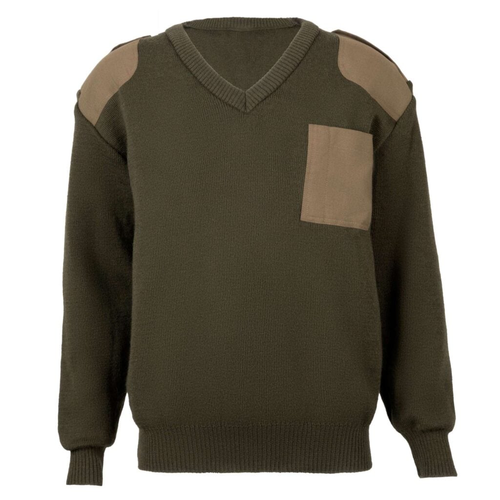 Sweter Wojskowy Wyjściowy Khaki Wzór Wojsk Lądowych Wełna