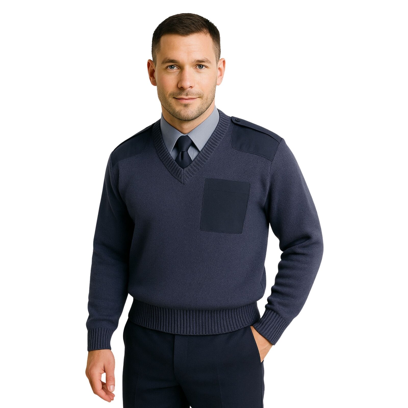 Sweter Wojskowy Stalowy Wyjściowy Sił Powietrznych Wełna - obrazek 9