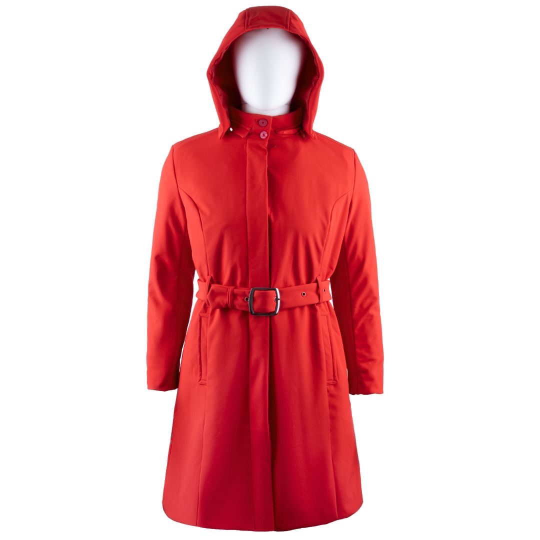 Kurtka softshell płaszcz przeciwdeszczowy jesienny z kapturem długi - obrazek 3