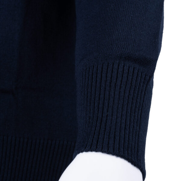 Sweter Męski Granatowy Vneck Długi Rękaw Stylowy Różowy Bawełna Akryl - obrazek 4