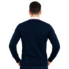Sweter Męski Granatowy Vneck Długi Rękaw Stylowy Różowy Bawełna Akryl - obrazek 6