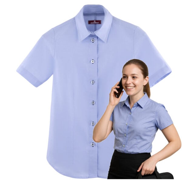 koszula-damska-krotki-rekaw-niebieska (5) Koszula damska krótki rękaw AIDA niebieska