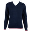Sweter Męski Granatowy Vneck Długi Rękaw - obrazek 5