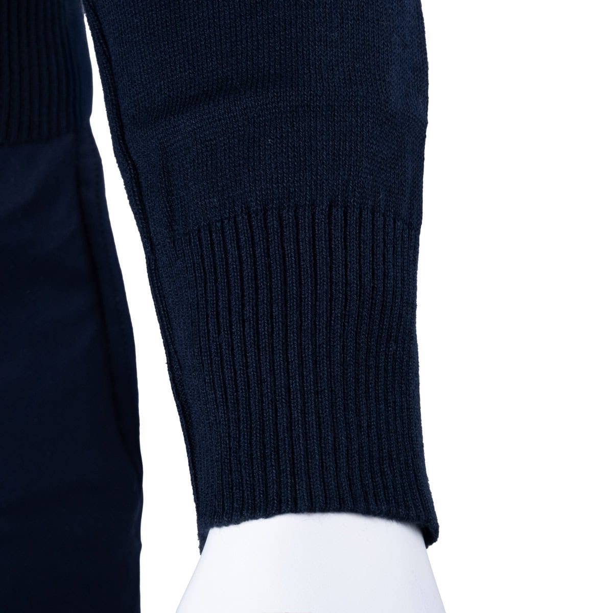 Sweter Damski Granatowy Vneck Długi Rękaw Stylowy Różowy Bawełna Akryl - obrazek 4