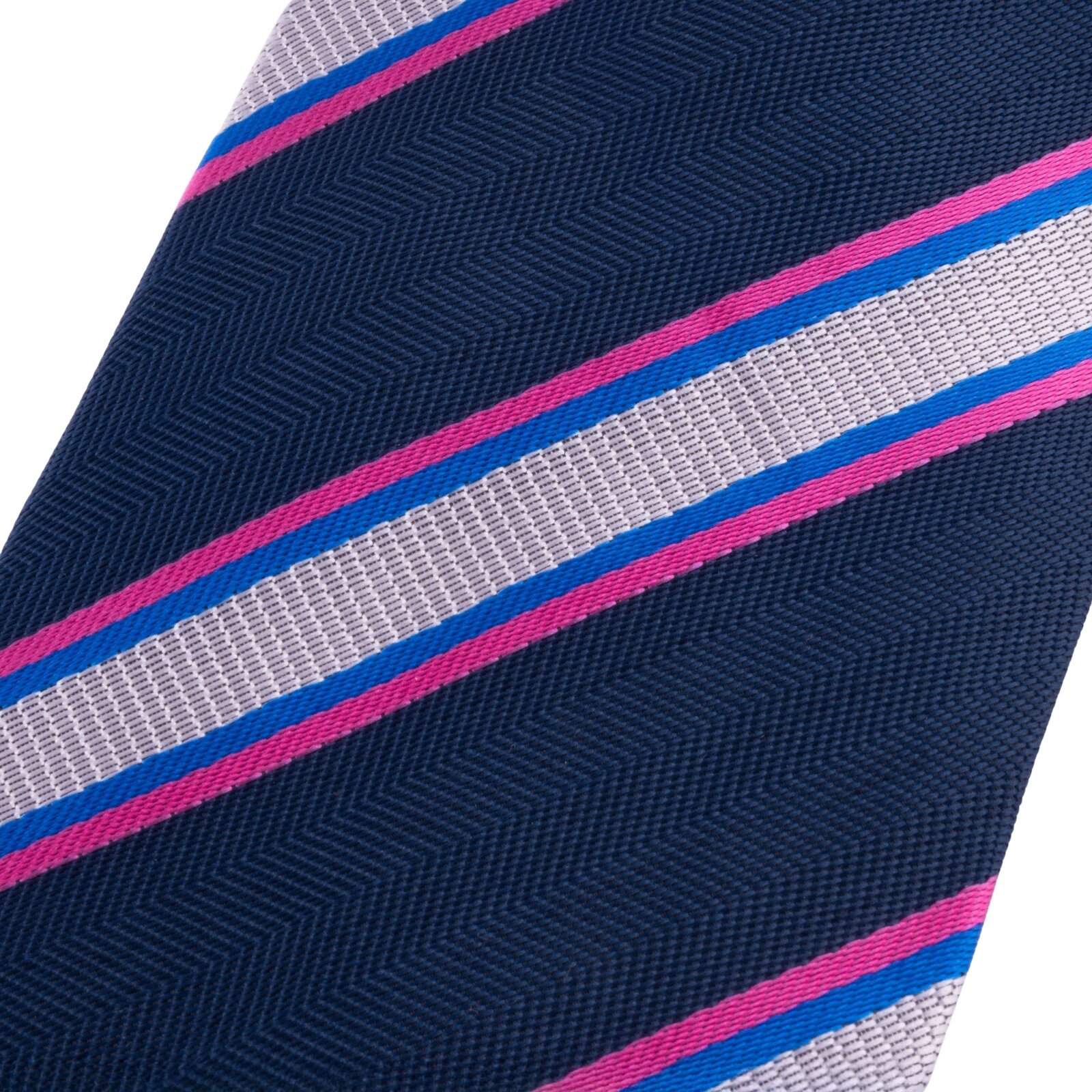 Krawat Męski Granatowy w Paski - obrazek 2