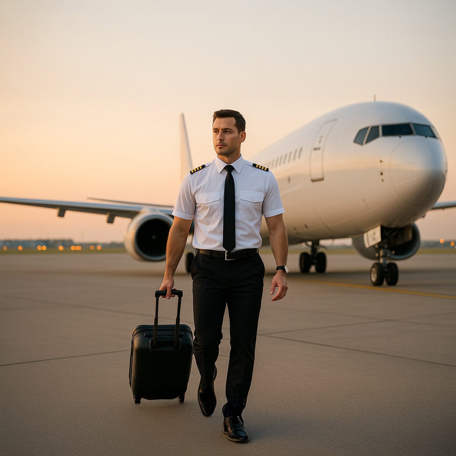 Koszula męska krótki rękaw biała slim pilot kapitan - obrazek 4