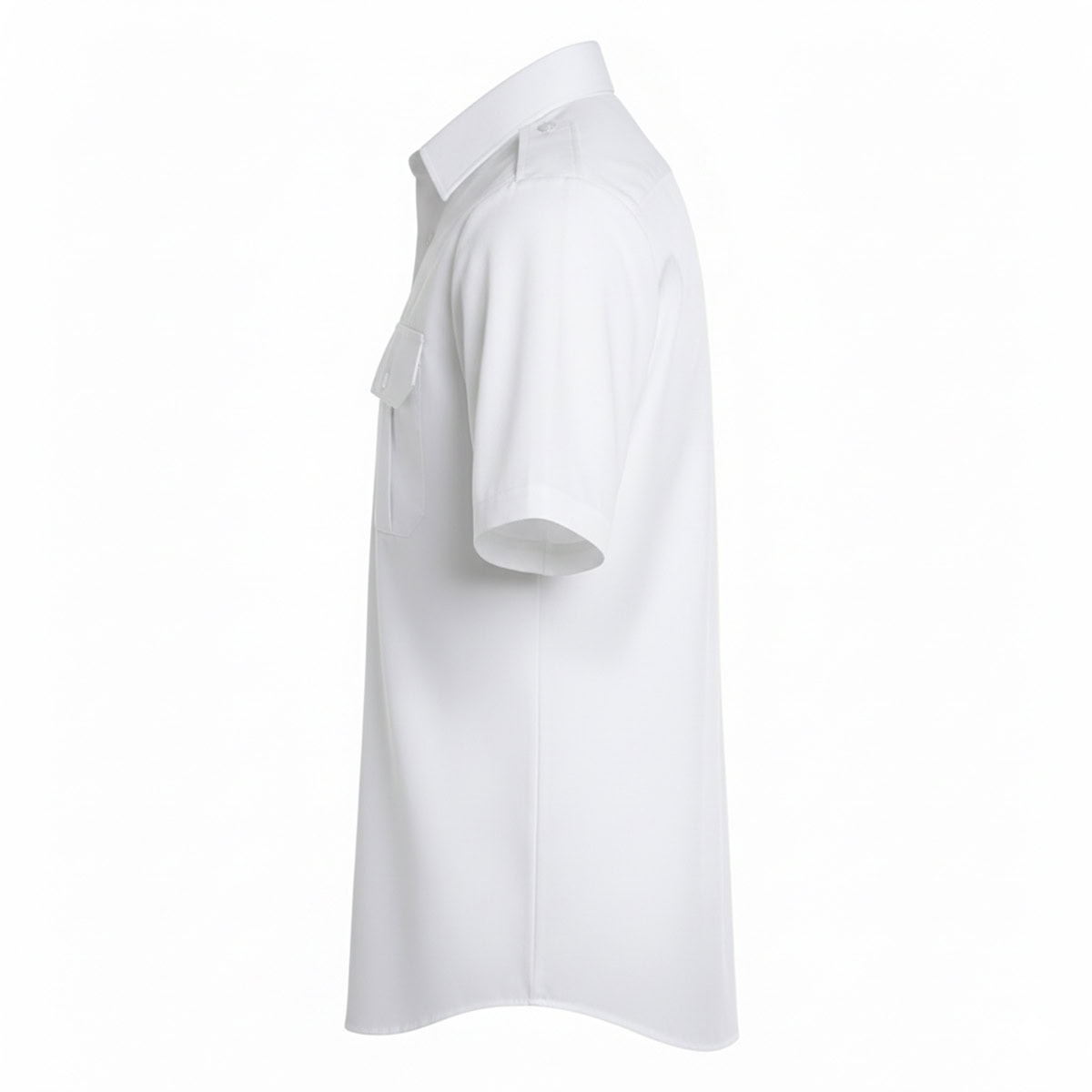 Koszula męska krótki rękaw biała slim pilot kapitan - obrazek 3