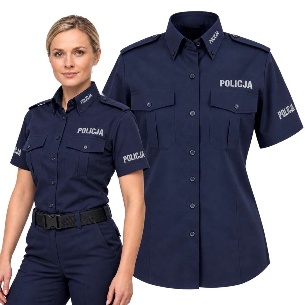 Koszula Damska Służbowa Granatowa Krótki Rękaw Policja
