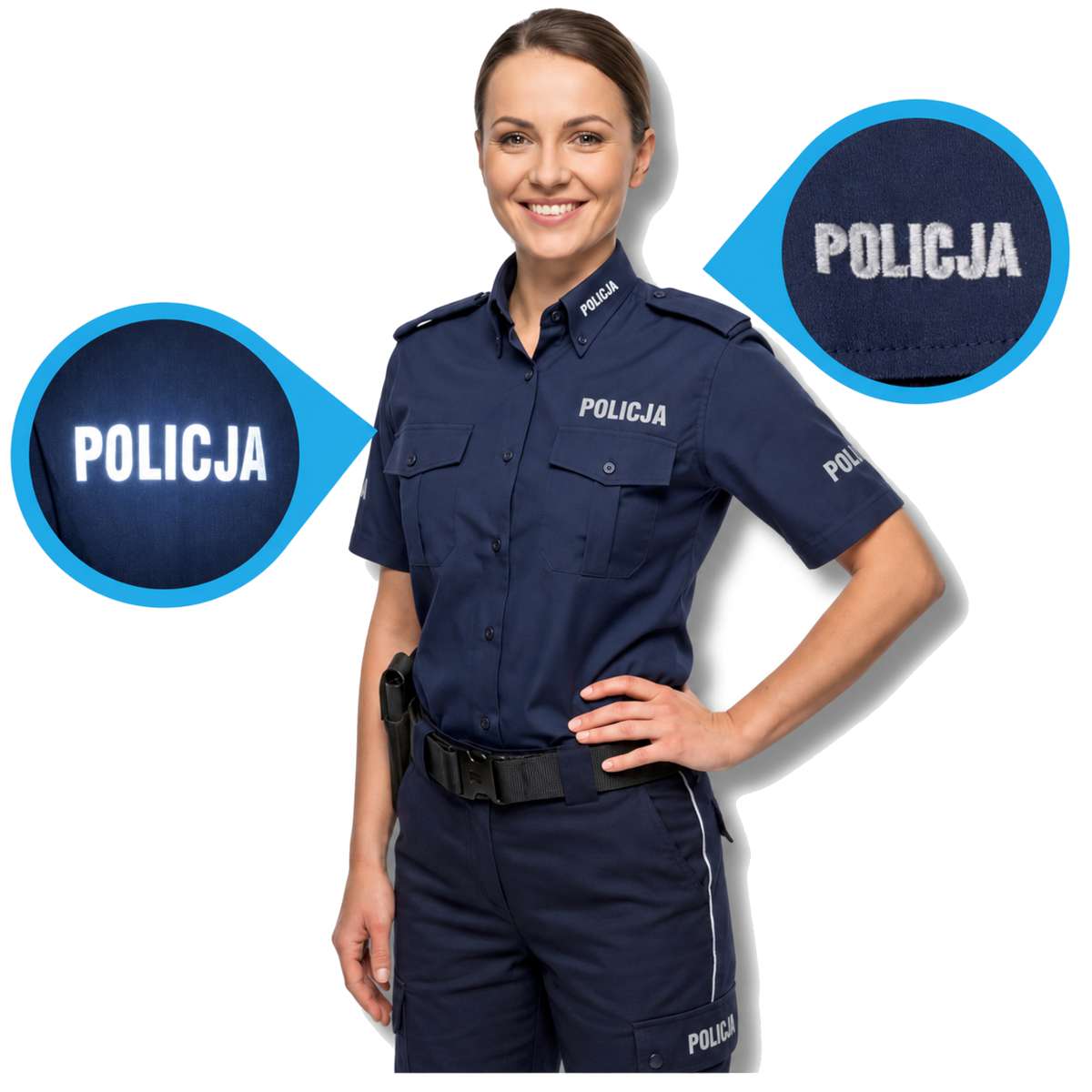 Koszula Damska Służbowa Zestaw 3-PAK Krótki Rękaw Policja - obrazek 9