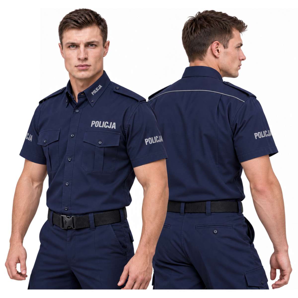 Koszula Męska Służbowa Zestaw 3-PAK Krótki Rękaw Policja - obrazek 7
