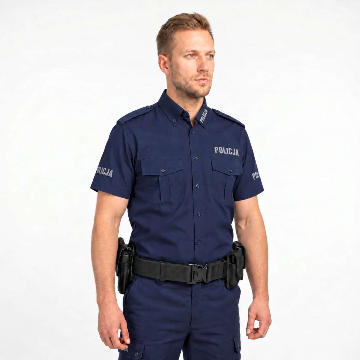 Koszula Męska Służbowa Zestaw 3-PAK Krótki Rękaw Policja - obrazek 9