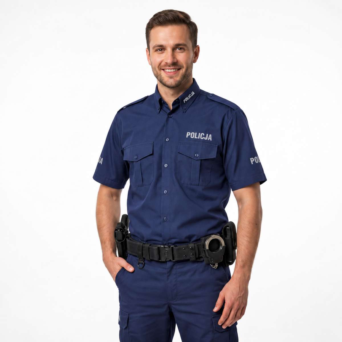 Koszula Męska Służbowa Zestaw 3-PAK Krótki Rękaw Policja - obrazek 8