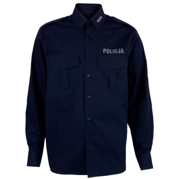 Koszula Męska Służbowa Granatowa Długi Rękaw Policja