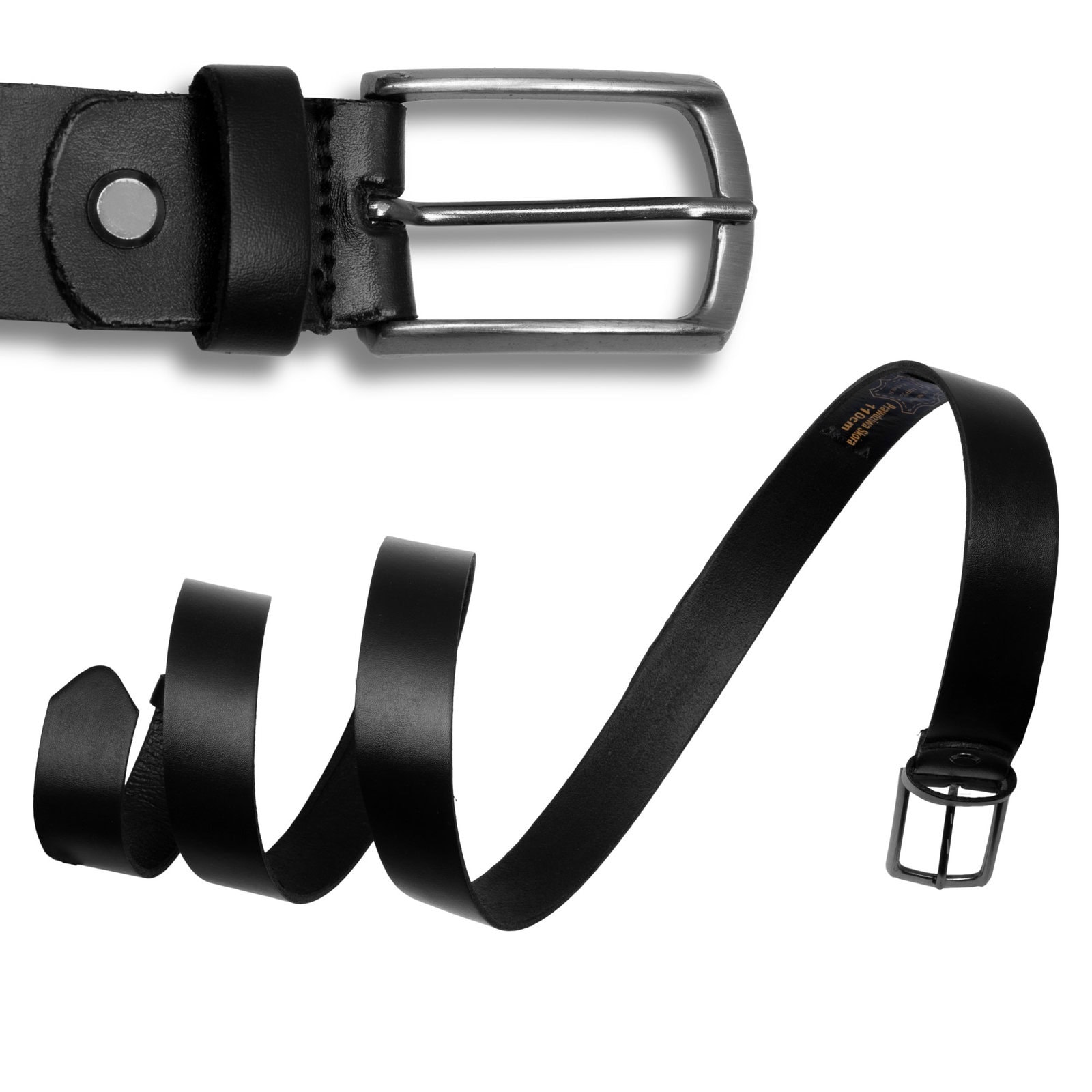 Pasek Skórzany Męski Czarny 100% Skóra Naturalna