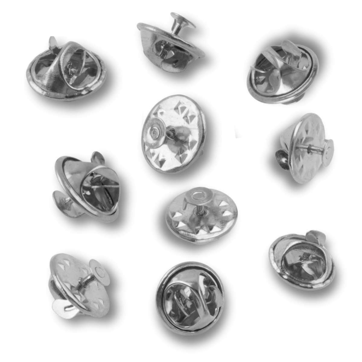 Srebrne Pinsy Zapinki Motylkowe do Identyfikatora Imiennego Odznak 10 sztuk - obrazek 7