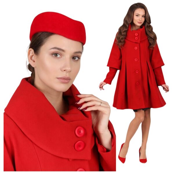 Kurtka płaszcz zimowy damski czerwony