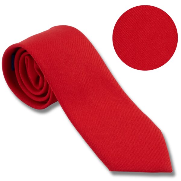 Krawat Męski Czerwony Matowy Gładki