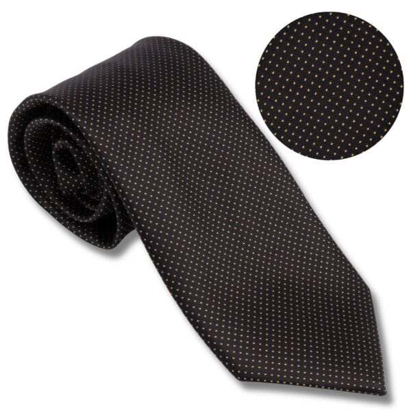 Krawat Męski Czarny Matowy Gładki